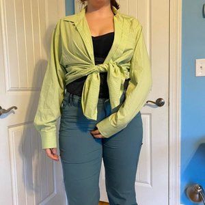 Oversized mens green button down.